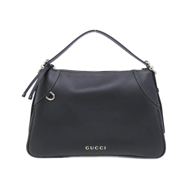 Gucci GG Emblem Shoulder Bag in Leather from The Reluxe