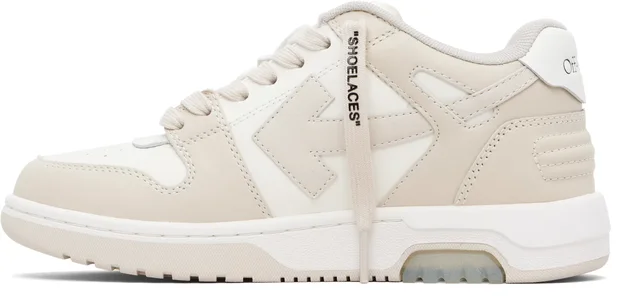Off-White White & Beige Out Of Office Sneakers, photo 3 of 5 from SSENSE