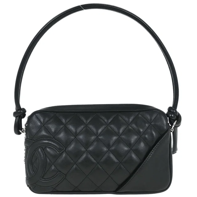 Chanel 2003-2004 Black Calfskin Cambon Ligne Handbag in Black Calfskin from AMORE Vintage Tokyo