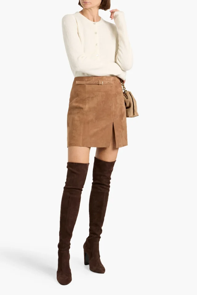 Vince Suede Mini Skirt in Brown, photo 2 of 4 from THE OUTNET