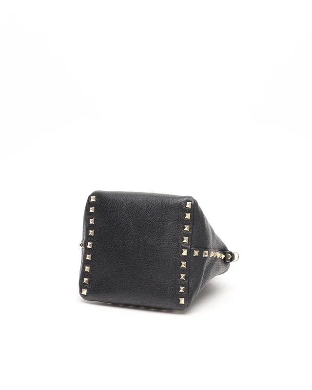 Valentino Garavani Rockstud Bucket Bag in Caviar leather from A Retro Tale, photo 4 of 8