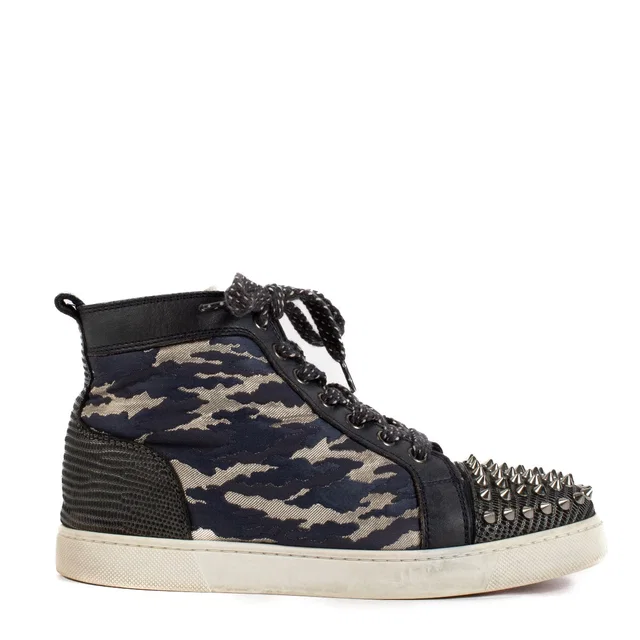 Christian Louboutin Louis Orlato Navy Camo Sneakers - Size 37 in Navy from Labellov