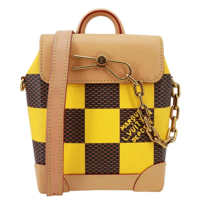 Louis Vuitton Steamer Nano Damier Pop Canvas Shoulder Bag Yellow in Yellow Canvas from Dallas Designer Handbags