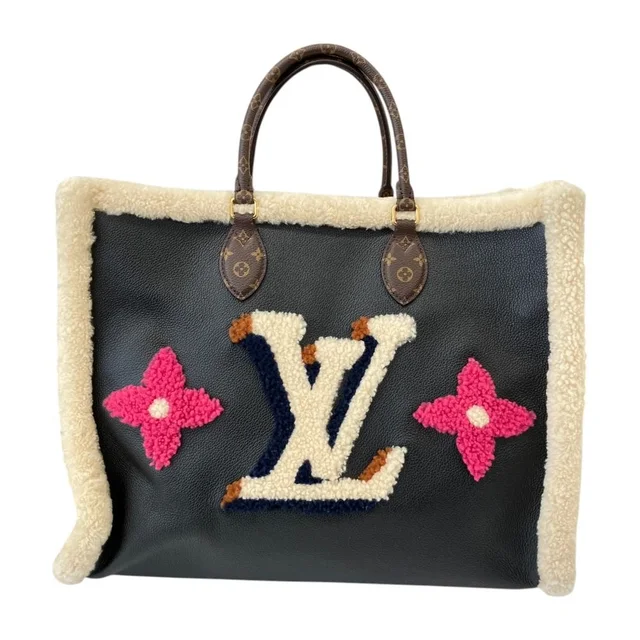 Louis Vuitton Monogram Teddy on the Go GM Leather Tote Black in Black Leather from The Reluxe