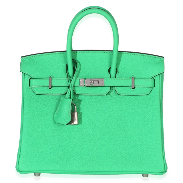 Hermès Vert Comics Togo Birkin 25 Phw Green Leather Handbag in Green Togo leather from HEWI