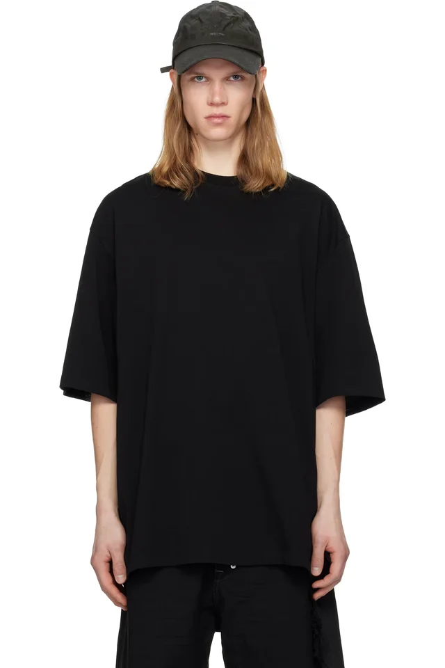 DET BLEV SENT Black Oversized T-shirt, image 1 of 1 from SSENSE