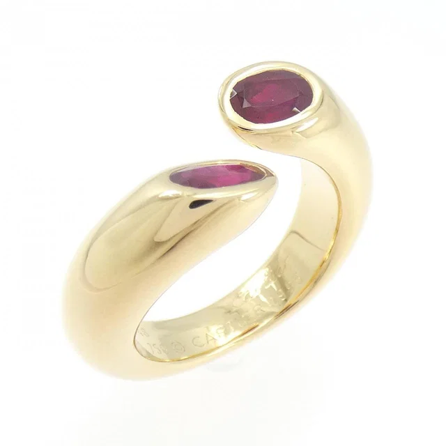 Cartier Ellipse D’Ette Au750 Yellow Gold Ruby Ring Size 9.5 in Yellow from LuxUness