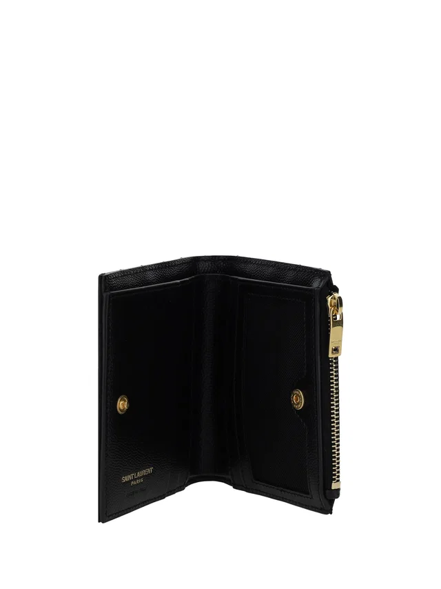 Saint Laurent Matelassé Calfskin Wallet — Black in Black Calfskin from HEWI