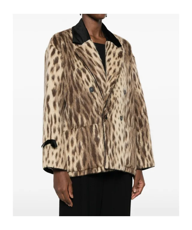 Forte Forte leopard-print double-breasted coat, photo 3 of 5 from SENSER