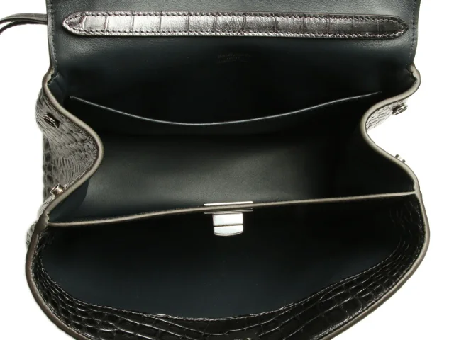 Balenciaga Mini Gunmetal Croc-Embossed Rodeo in Crocodile from Ann's Fabulous Finds, photo 8 of 9