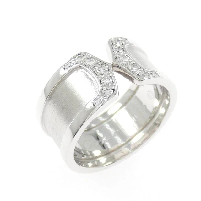 Cartier C2 750 White Gold Diamond Ring Size 16 in White from LuxUness