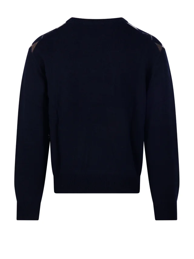 Dunst Argyle Crew Neck Knitted Sweater, photo 3 of 3 from SENSER