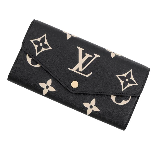 Louis Vuitton Portefeuille Sarah Noir/BeigeM80496 Bicolor Monogram Empreinte Leather in Black Leather from GALLERY RARE
