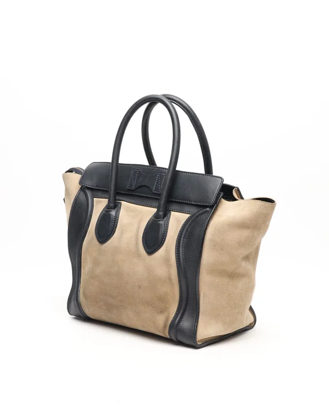 Celine Luggage Mini Bag in Suede from A Retro Tale, photo 3 of 15