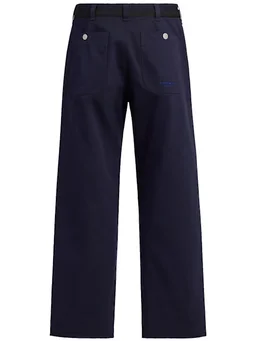 Stone Island Wide trousers with belt in 59% Cotton, 26% Polyester, 13% Viscose, 2% Elastane, photo 4 of 5 from LUISAVIAROMA