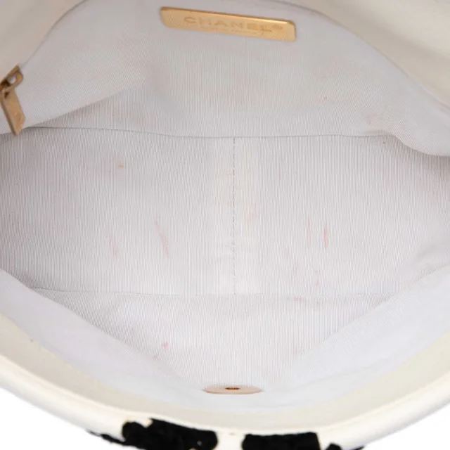 White Chanel Medium Crochet Calfskin 19 Flap Satchel in White Calfskin from Designer Revival, photo 2 of 2