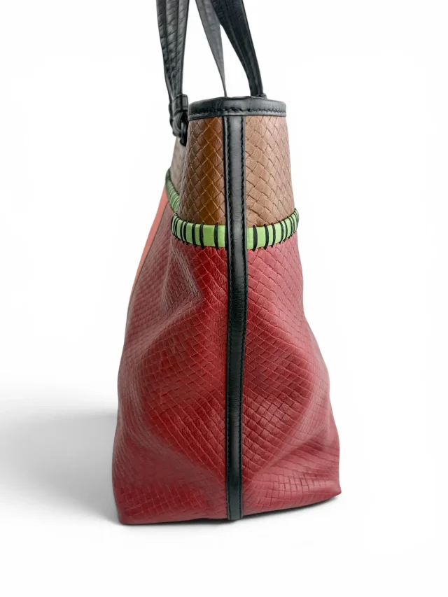 Bottega Veneta Large Micro Intrecciato Multi Color Block Tote in Multicolor Woven leather from Season 2 Consign, photo 4 of 9