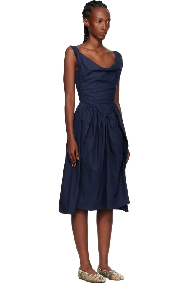 Vivienne Westwood Navy Sunday Midi Dress, photo 2 of 4 from SSENSE