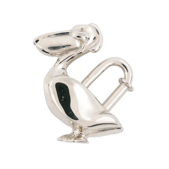 Hermès Cadena Pelican Silver Metal in Silver from GALLERY RARE