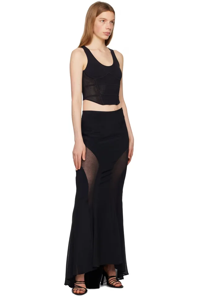 Dion Lee Black Corset Tank Top, photo 4 of 4 from SSENSE