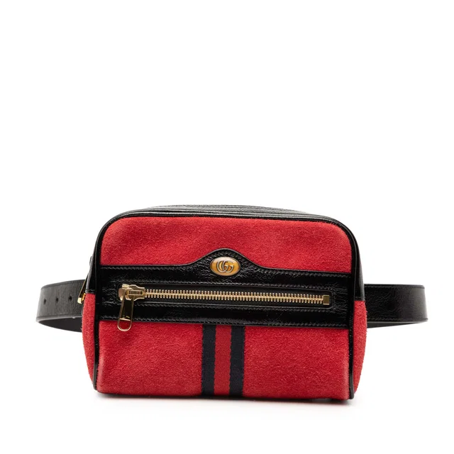 Red Gucci Small Suede Ophidia Belt Bag in Red Suede from Designer Revival