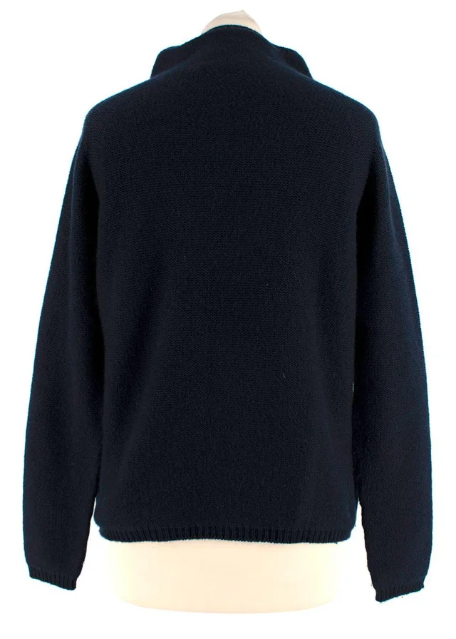 'S Max Mara Navy Turtleneck Cashmere Sweater in Navy Cashmere from HEWI, photo 3 of 3