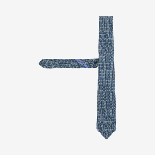 Ferragamo Silk Jacquard Necktie — Green Neckties in Green Silk from HEWI