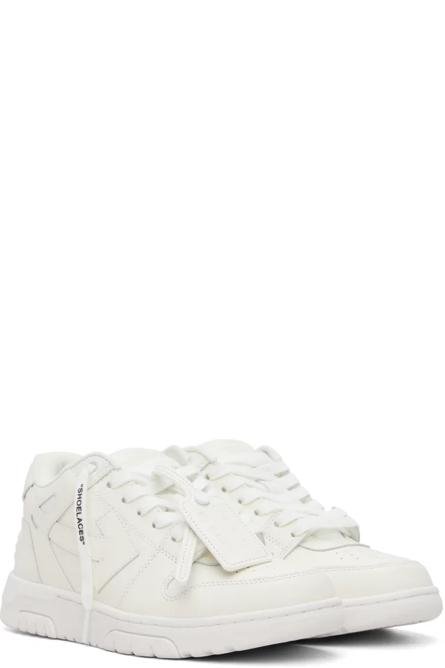 Off-White White 'Out Of Office' Calf Leather Sneakers, photo 4 of 5 from SSENSE