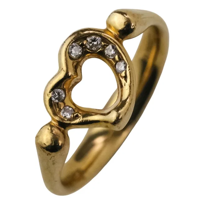 Tiffany & Co. Diamond Open Heart Ring Gold in Gold from The Reluxe
