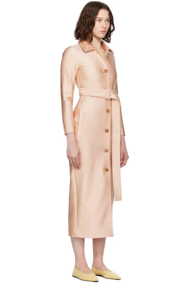 MARIE ADAM-LEENAERDT Beige Fitted Trench Coat, photo 2 of 4 from SSENSE