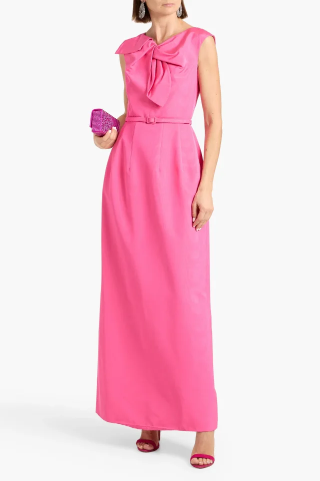Oscar de la Renta Twisted cotton-blend faille gown in Pink, photo 2 of 4 from THE OUTNET