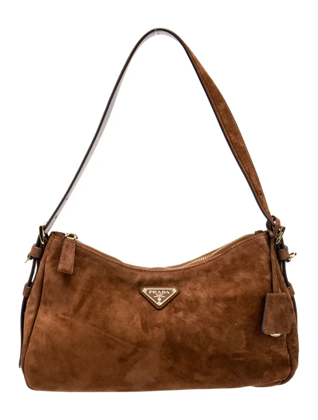 Prada Shoulder Bag Other bag in Brown Suede from The RealReal