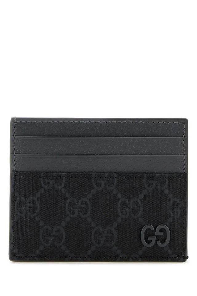 Gucci Card Case — Black Wallet in Black Canvas from HEWI