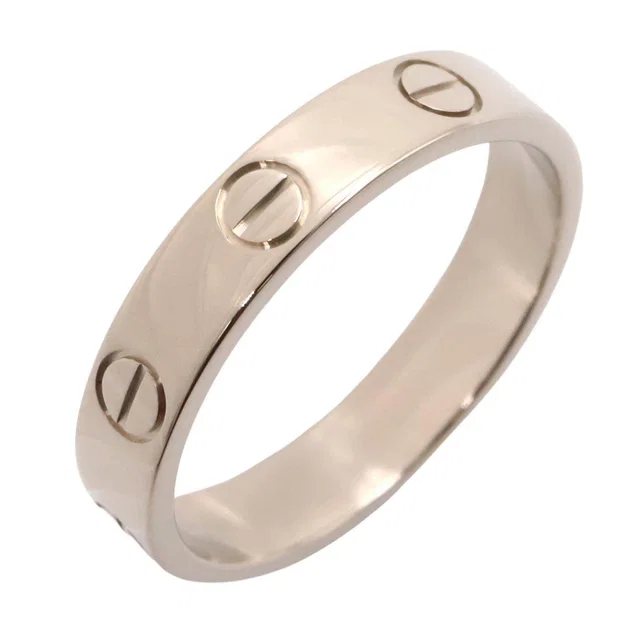 Cartier Mini Love Au750 White Gold Ring Size 51 in White from LuxUness