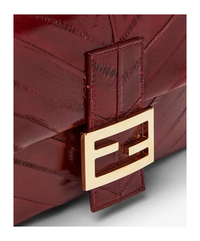Fendi Baguette® 26424 Burgundy inlaid hagfish leather bag, photo 4 of 4 from SENSER