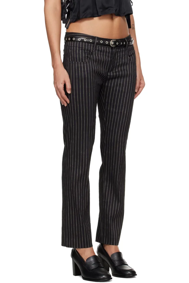 R13 Black Tailored Boy Straight Trousers, photo 2 of 5 from SSENSE
