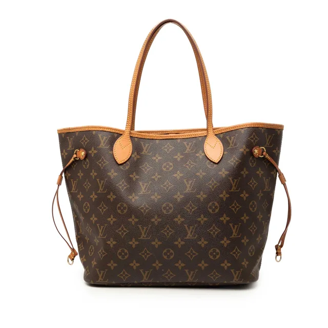 Brown Louis Vuitton Monogram Neverfull MM Tote Bag in Brown Coated canvas from Designer Revival