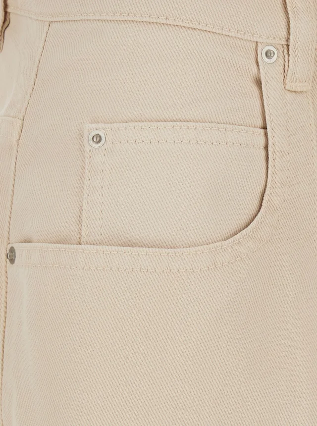ISABEL MARANT 'Rodayna' Beige Jeans with Logo Patch on the Back and Wide Leg in Denim for Women in Beige, photo 6 of 6 from Gaudenzi Boutique