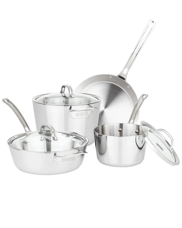 Viking Contemporary 3-Ply Stainless Steel 7pc Cookware Set, image 1 of 1 from Rue La La