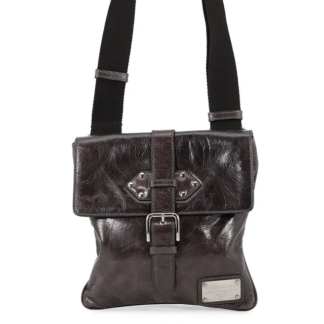 Dolce & Gabbana Cross Body Bag Dark Gray Leather in Grey Leather from GALLERY RARE