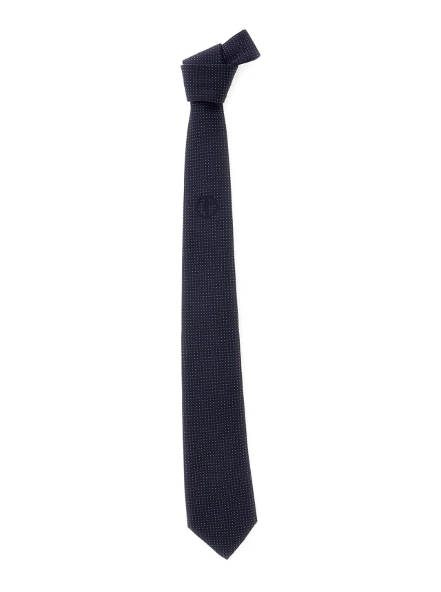 Blue Tie with All-Over Polka Dots for Men in Blue, image 1 of 1 from Gaudenzi Boutique