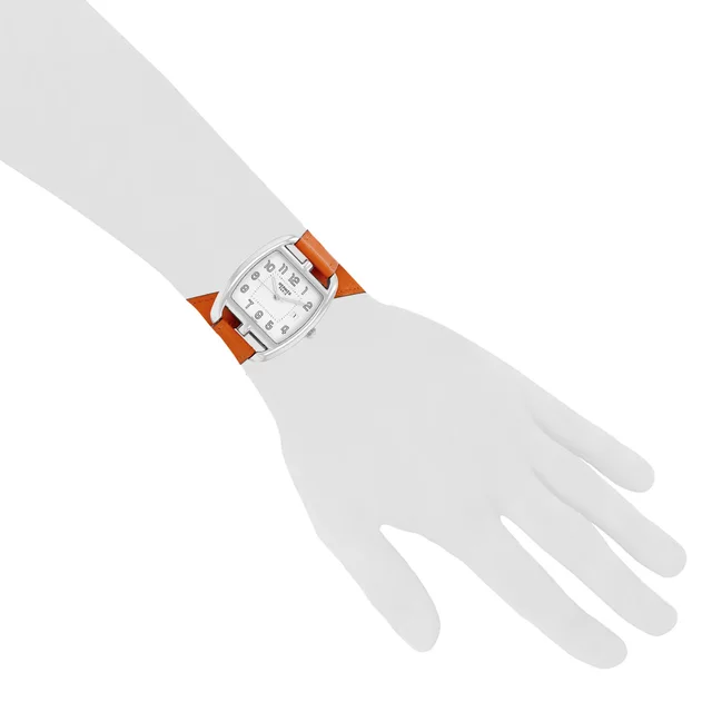 Cape Cod Tonneau watch in steel Ref: Hermès - CT1.710 Circa 2010 in Leather from Collector Square, photo 3 of 3