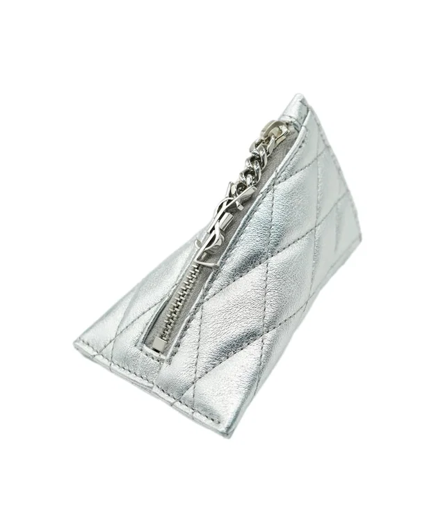 Saint Laurent Metallic Logo Zip Wallet from Luxury Promise