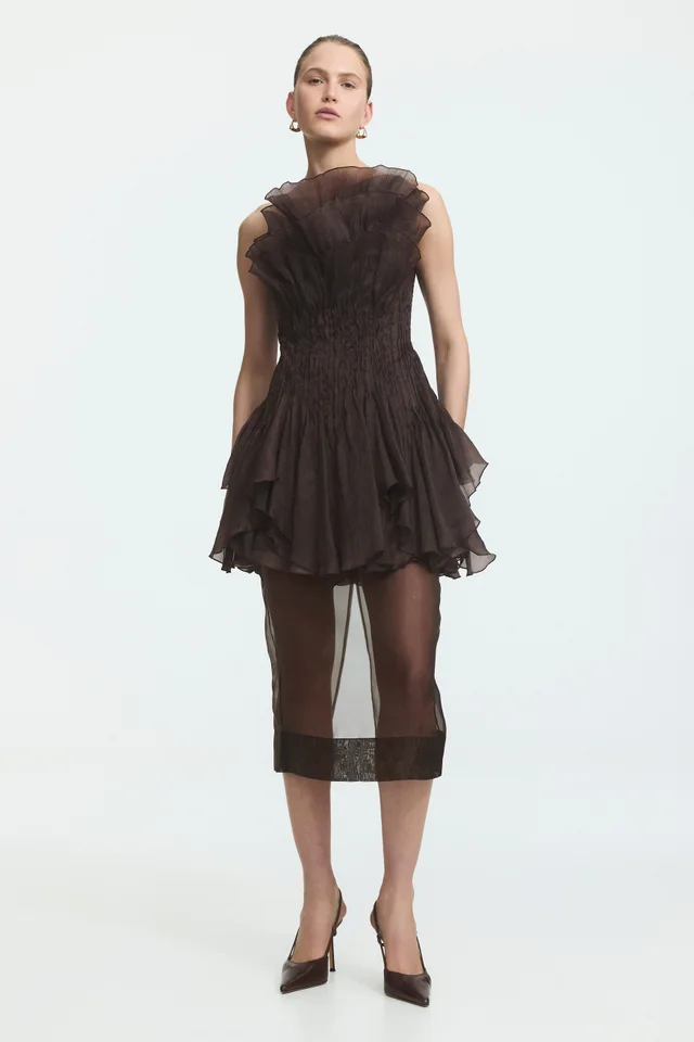 AJE Amaryllis Midi Dress in Brown from Aje, photo 1 of 1
