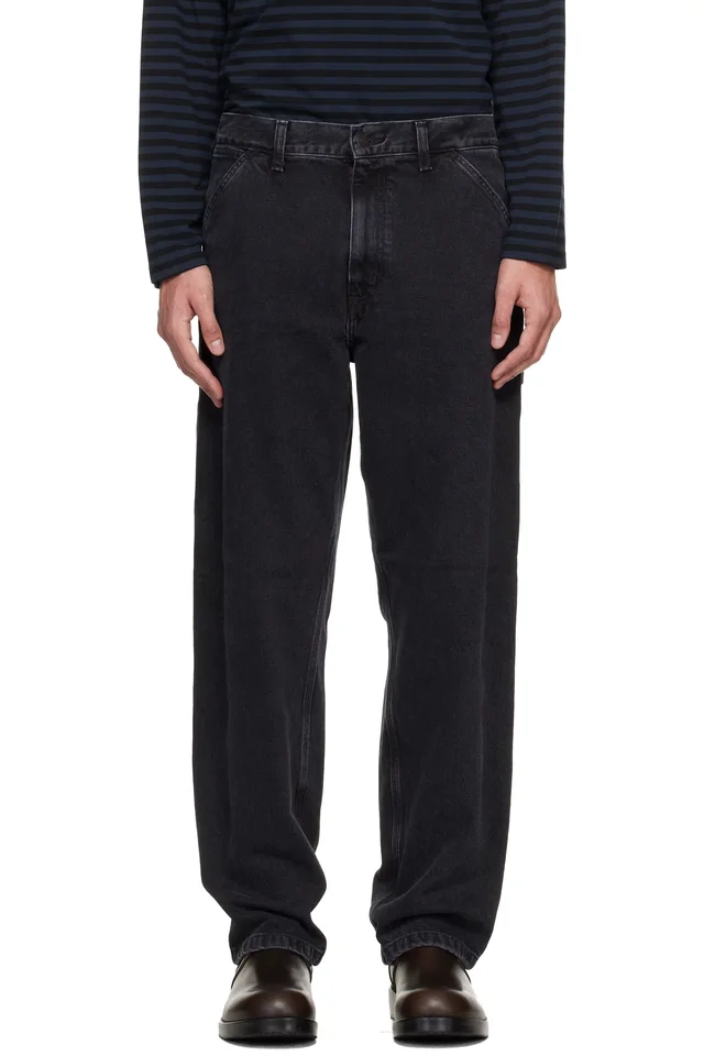 Black Single Knee Jeans, image 1 of 1 from SSENSE