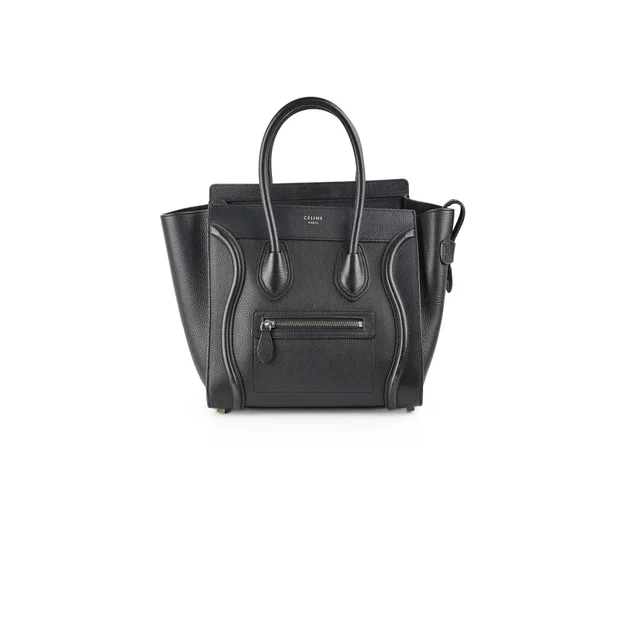 Celine Micro Luggage Black Bag in Black Leather from The Purse Affair