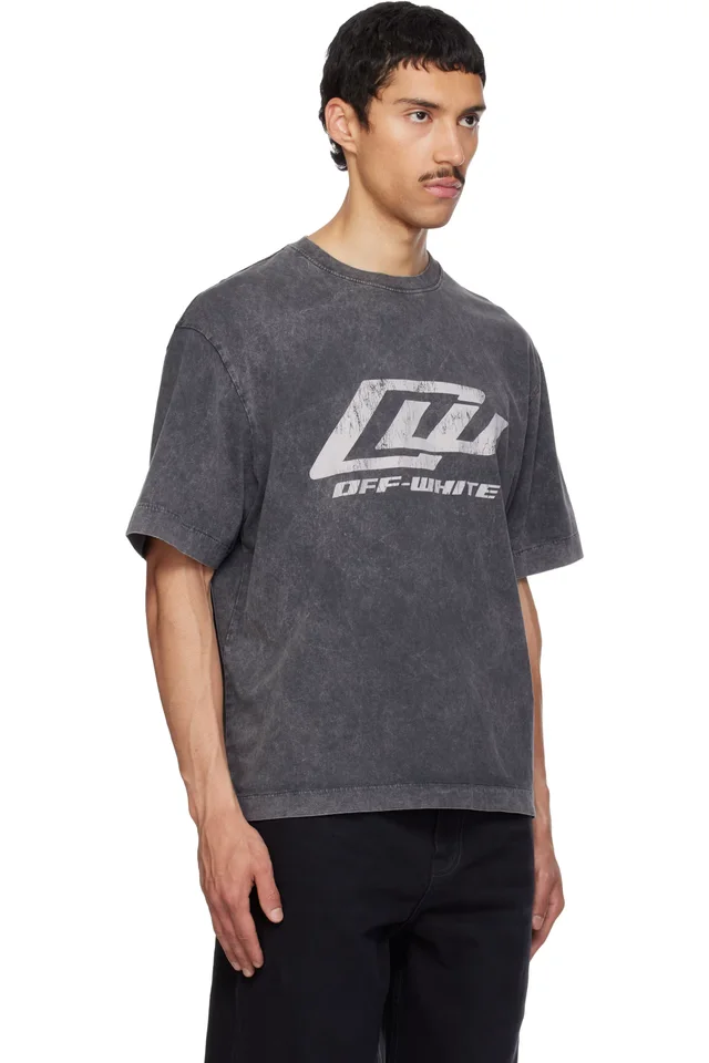 Off-White Black 'OW' Racing Skate T-shirt, photo 2 of 4 from SSENSE