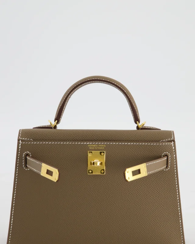 HOT* Hermès Mini Kelly II 20 Bag in Taupe Epsom leather from Sellier, photo 17 of 24