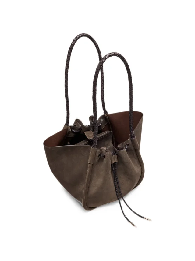 Proenza Schouler large Ruched tote in suede and braided calf, photo 3 of 5 from SENSER