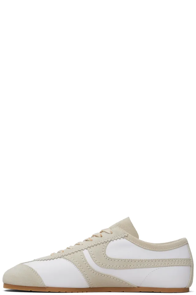 Dries Van Noten White & Gray Suede Sneakers, photo 3 of 5 from SSENSE